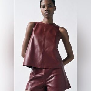 ZARA 100% LEATHER SHORTS